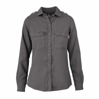 Lapco FR Womens Gray Modern Uniform Shirt